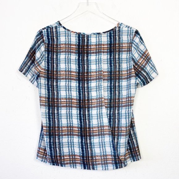 Anthropologie Maeve Plaid Open Tulip Back Blouse XS - Picture 7 of 9